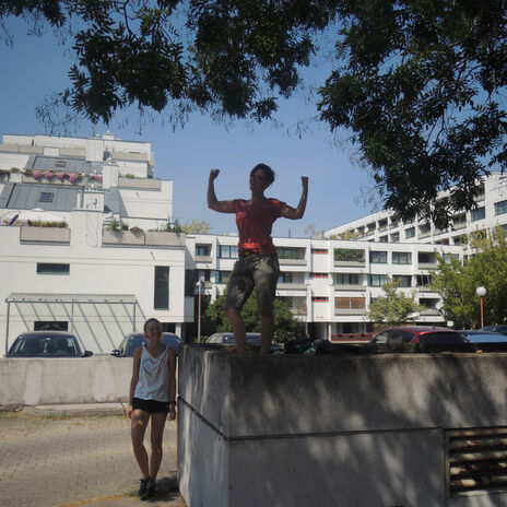 Sieger-Pose einer Teilnehmerin