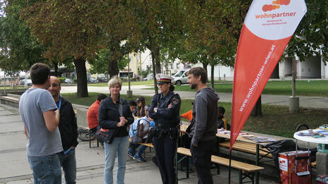 Auch die Grätzlpolizei war vor Ort.