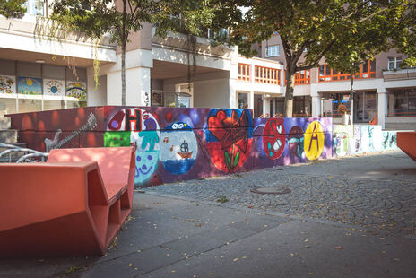 Graffiti Künste am Alfred Kubin Platz.