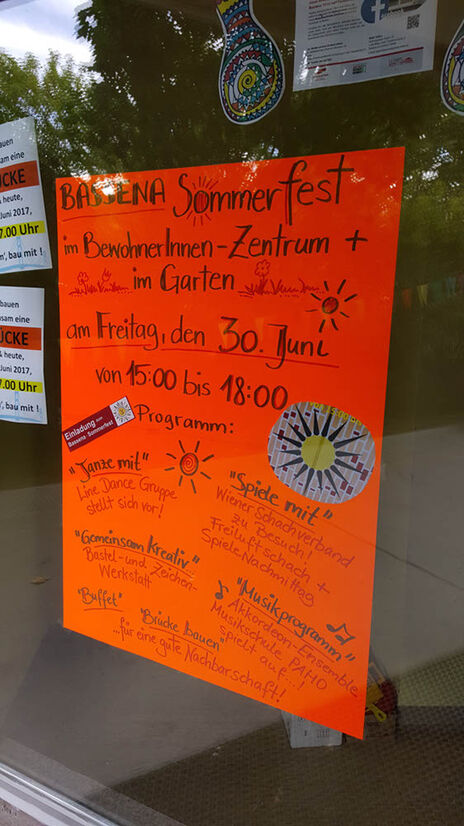 Das Plakat zum Sommerfest mit dem Programm.