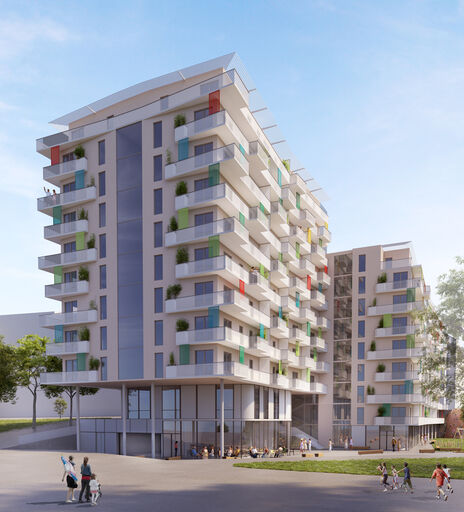 Hochansicht neue Wohngebäude Eisteichstraße