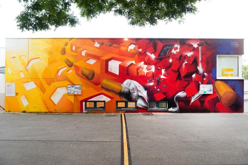 Bunt statt beige: Graffiti macht BewohnerInnen-Zentrum zum Gesamtkunstwerk