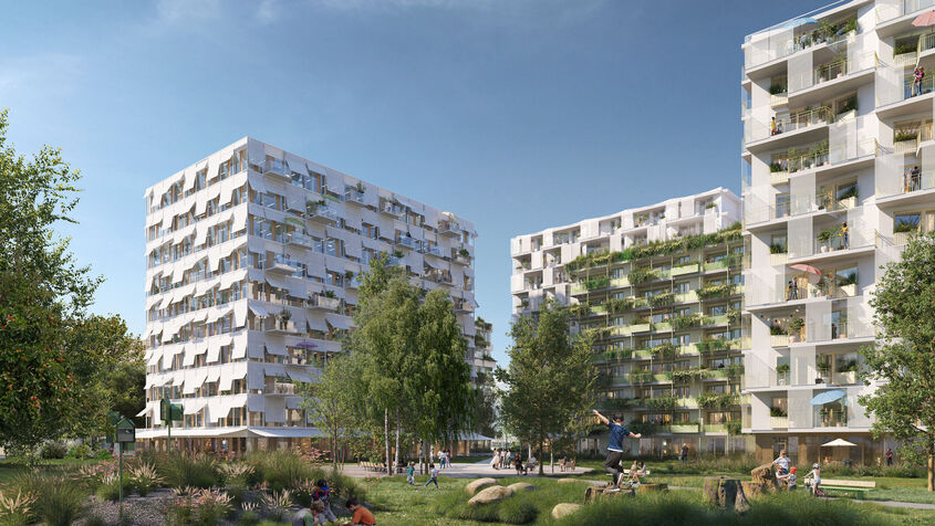 Visualisierung eines Wohnprojekts im 10. Bezirk