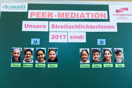 Die StreitschlichterInnen 2017 der 3A und der 3B.