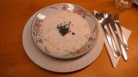 Ein Teller herrlicher Joghurt-Suppe.