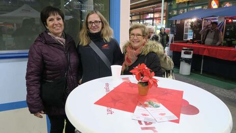 BesucherInnen beim Adventplausch in der Rennbahnwegpassage