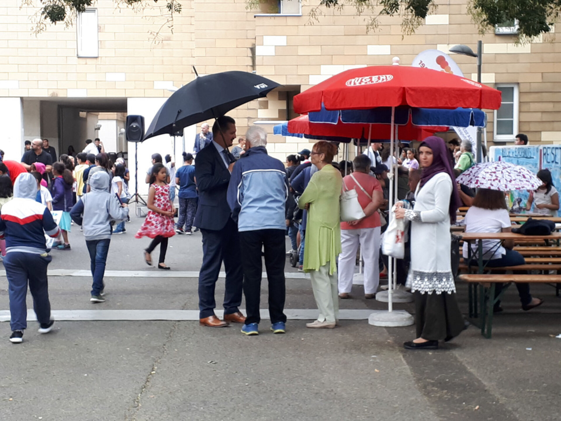 Regenwetter beim Familienfest