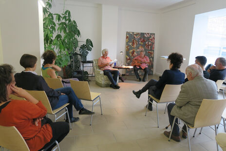 Luis Stabauer las aus seinem Roman "Die Weißen", Kurt Winterstein begleitete ihn musikalisc