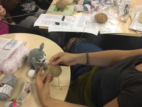 Erste Ergebnisse beim Häkeln