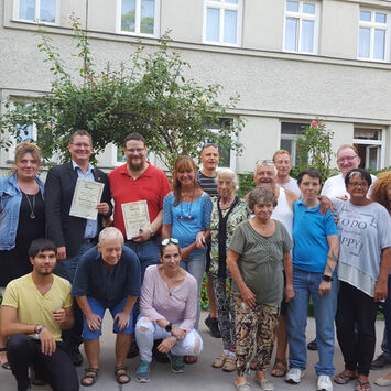 Gruppenfoto der BesucherInnen beim Spätsommerfest